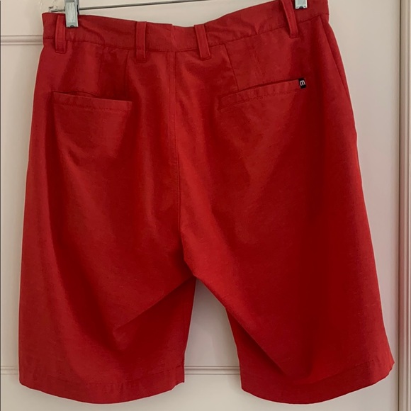 Travis Mathew Red Flat Front Shorts - Picture 2 of 3